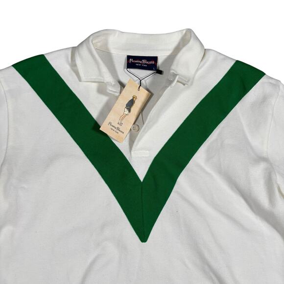ROWING BLAZERS WHITE RUGBY WITH GREEN CHEVRON DETAIL SIZE LARGE NWT - Picture 2 of 6
